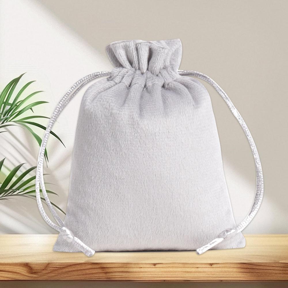 Custom Black Velvet Jewelry Storage Flannel Drawstring Bag