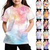 Children's Short Sleeve Pocket Tops Casual Print T Shirt Round Neck Pullover Blouse