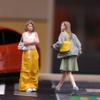 2x Модель женщины в масштабе 1/64 3D-персонаж Стимулированная диорама Пейзаж Крошечные люди для поезда