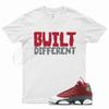 Белая футболка BUILT DIFFERENT для J1 13 Gym Red Flint Grey