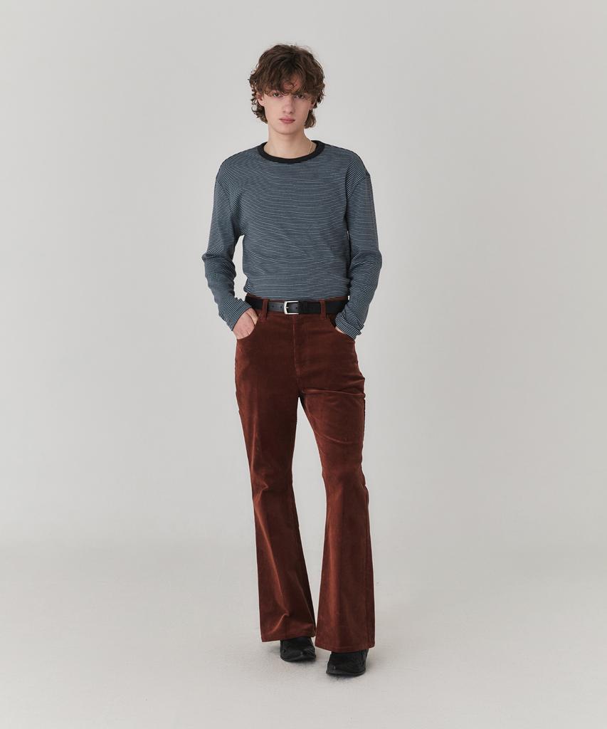KINETO Blend Stripe Long Sleeve Top_Blue Gray