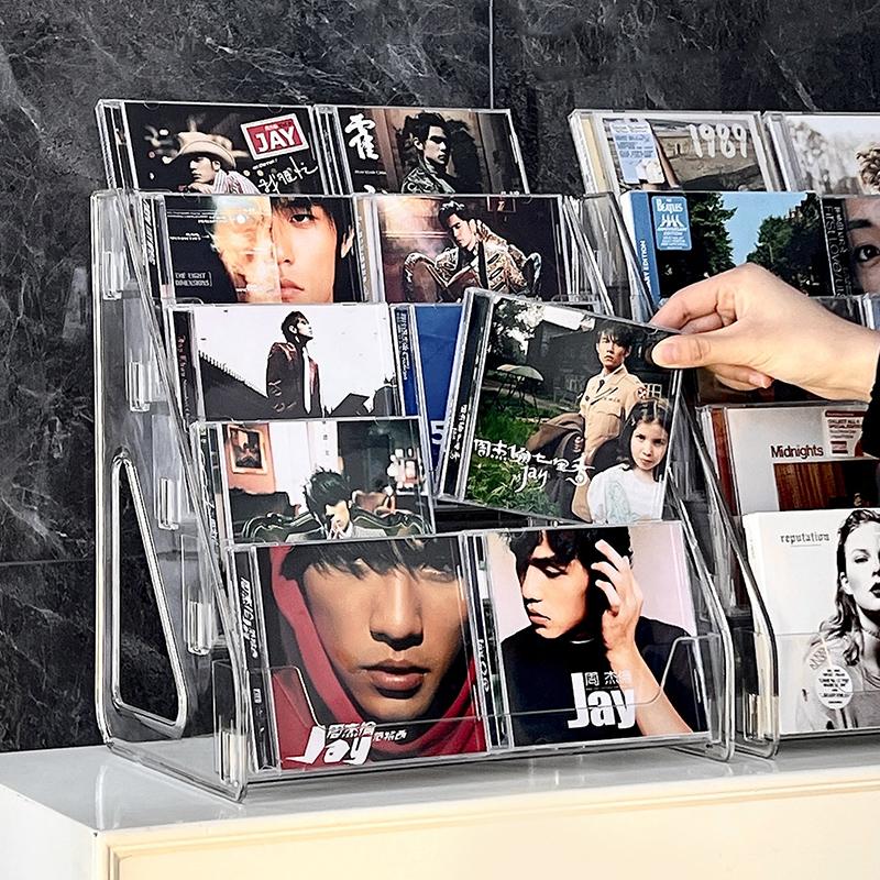 Стеллаж для CD на 5/7 ярусов, Стеллаж для демонстрации альбомов, Прозрачный стеллаж для хранения пластинок и кассет, Многофункциональный настольный стеллаж