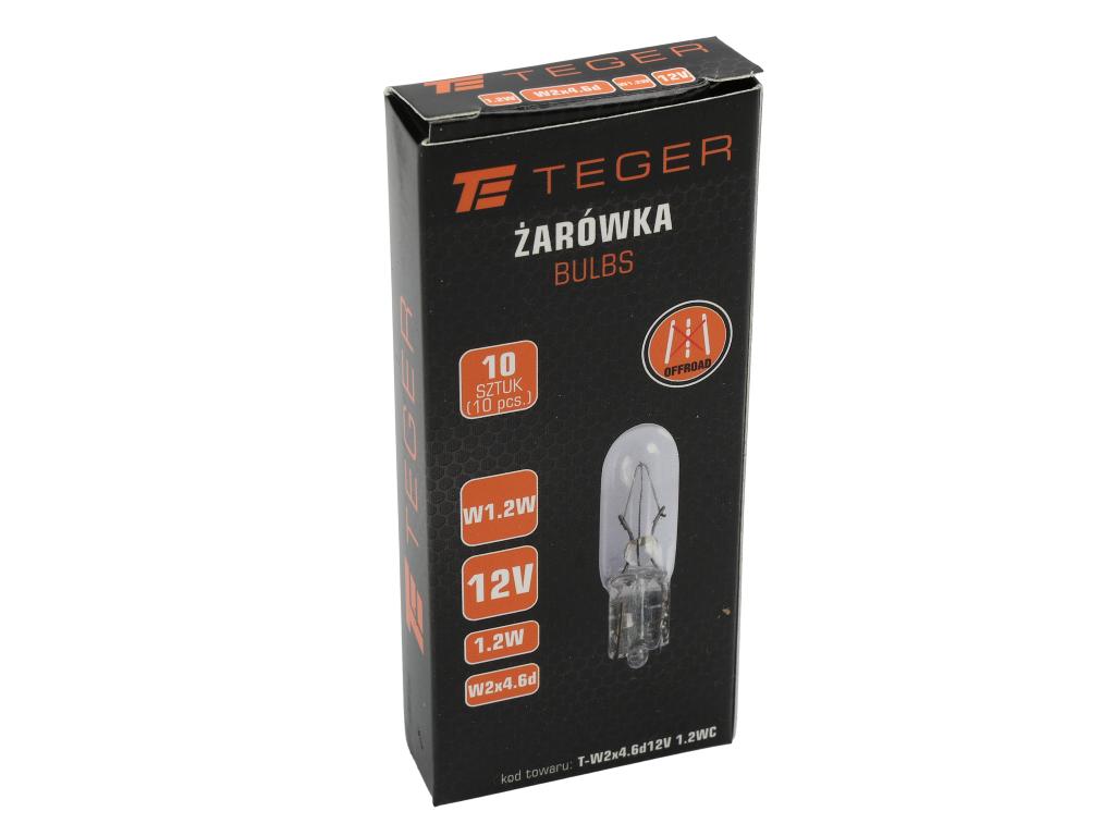 12V 1.2W all-glass bulb W2x4.6d TEGER, (sold in packs of 10)