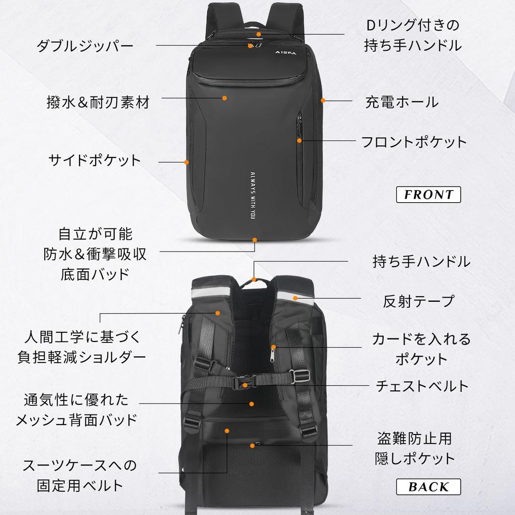 Business Waterproof Laptop 17 Inch Large A4 Multiple Mountain Unisex [AISFA] Backpack, Men's Rucksack, Rucksack, Rucksack, Bag, PC, 30L, Capacity,