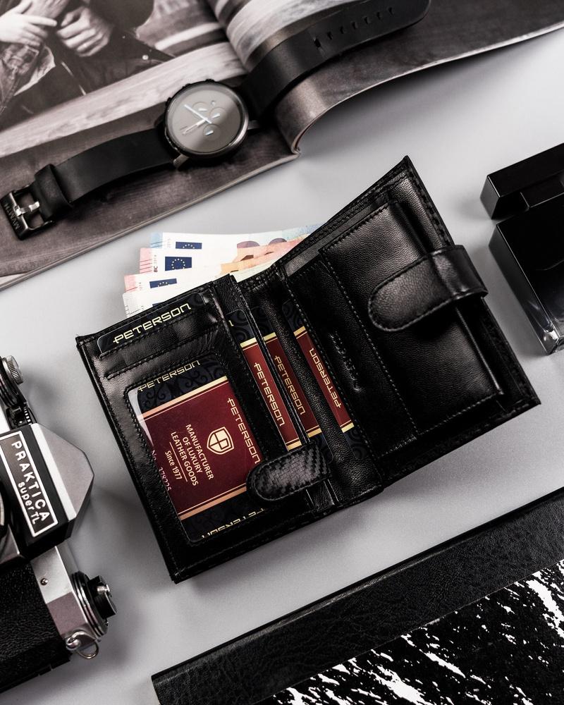 Carbon Leather Card Wallet - Peterson