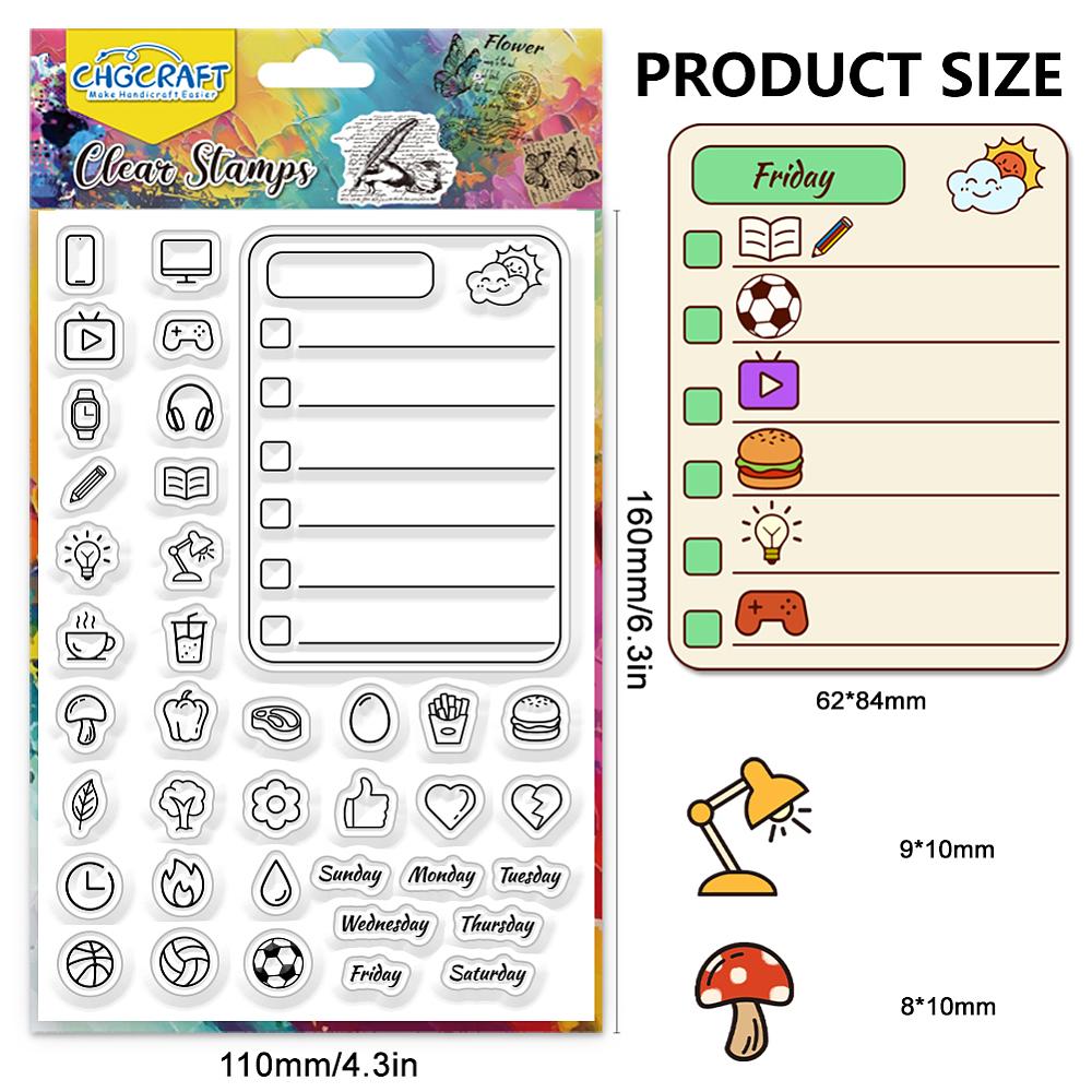 PVC Plastic Clear Stamps for DIY Scrapbooking Photo Album Decorative Cards Making Mixed Shapes 160x110mm