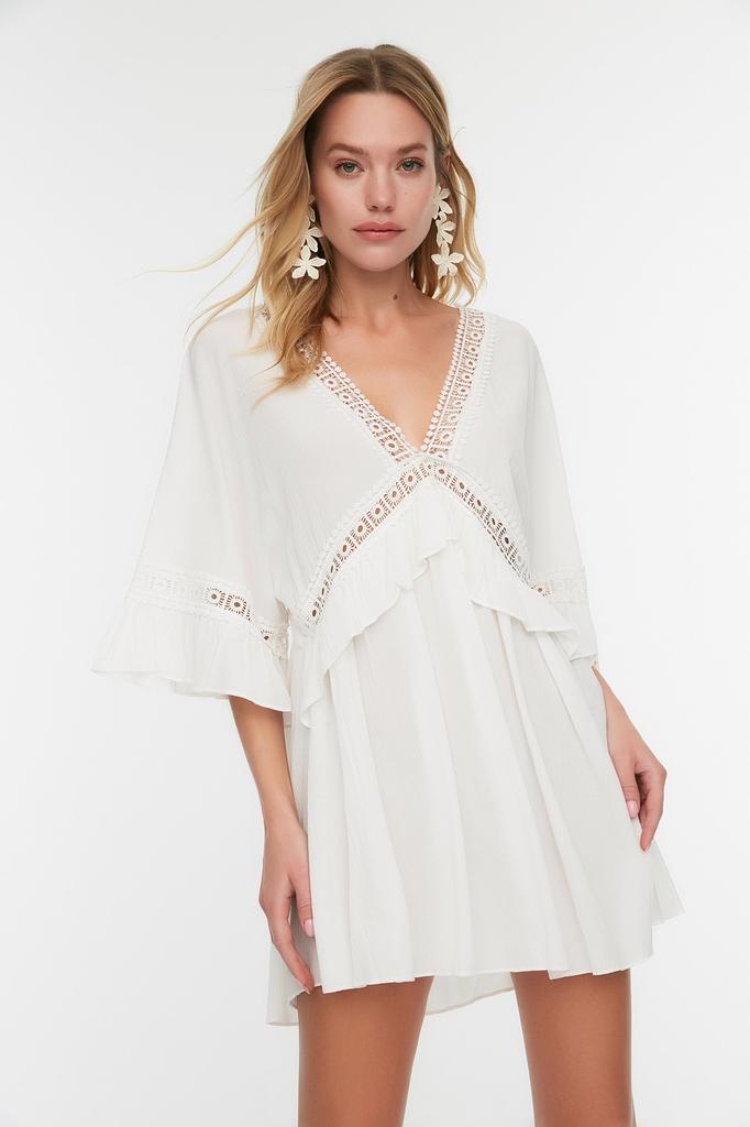 Women's Fashion New Dress Black Mini Woven Ribbon Accessories Beach Dress