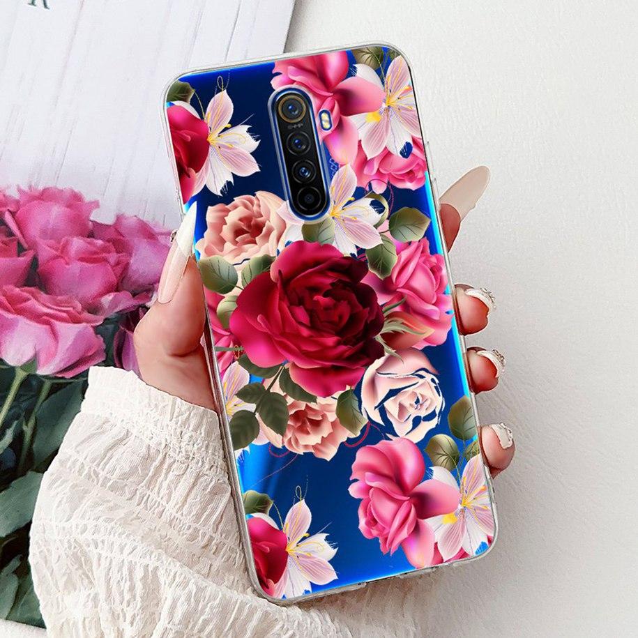 For Realme X2 Pro Case RMX1931 Cover Popular Flower Soft Clear Silicone Back Cover For Realme X2 XT Bumper RMX1921 RMX1992 Funda