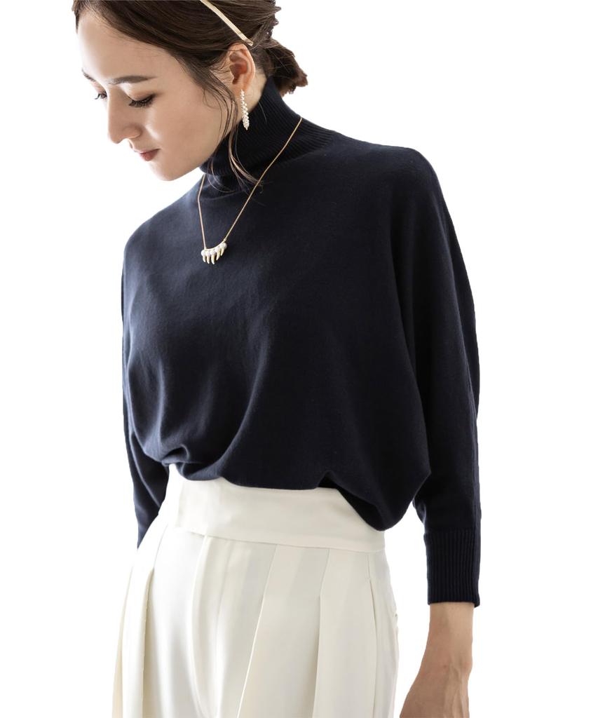 Yours BCXU1491 High Neck Dolman Sleeve Size L Women's Knit, Navy,