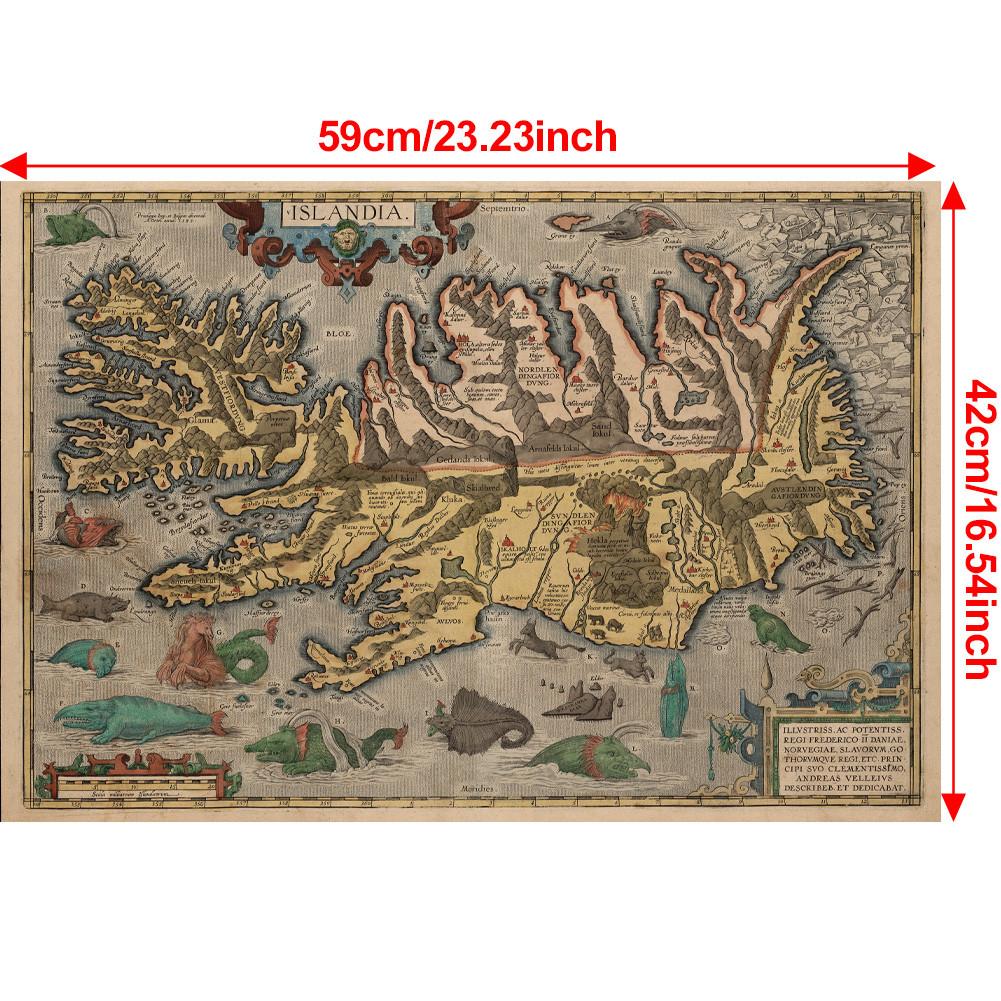 Настенное искусство в античном стиле, холст с винтажной картой, декор для стен, кабинет, географический, инструменты для туризма/образования, декор для комнаты