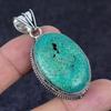 Chrysocolla Gemstone 925 Sterling Silver Jewelry Pendant 2.13"