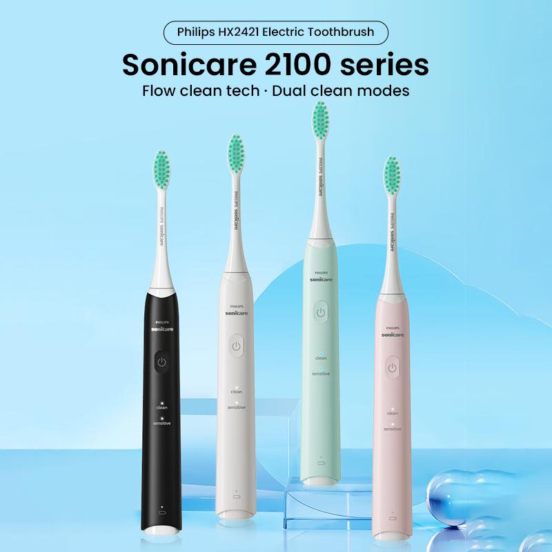 Philips HX2421 Sonic Electric Toothbrush Teeth Cleaning Teeth Whitening Brush 1 Handle 1 Brush Head