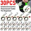30/15/1 шт. Флуоресцентный органайзер для кабельных стяжек, ремешок для кабелей, держатель для хранения, портативный, сверхпрочный, инструмент для хранения кабельных стяжек на молнии для наружного использования