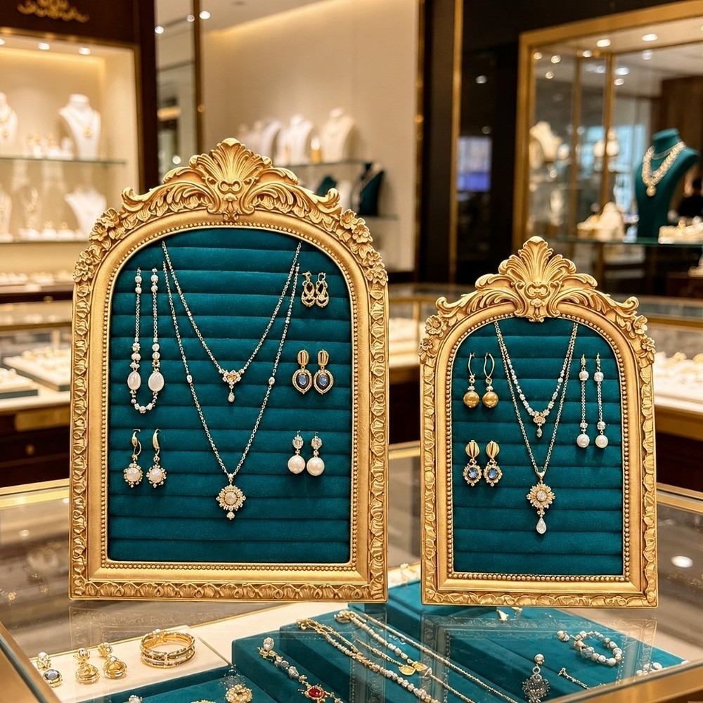 European Style Arched Jewelry Display Stand Velvet Earring Ring Display Board Holiday Gifts