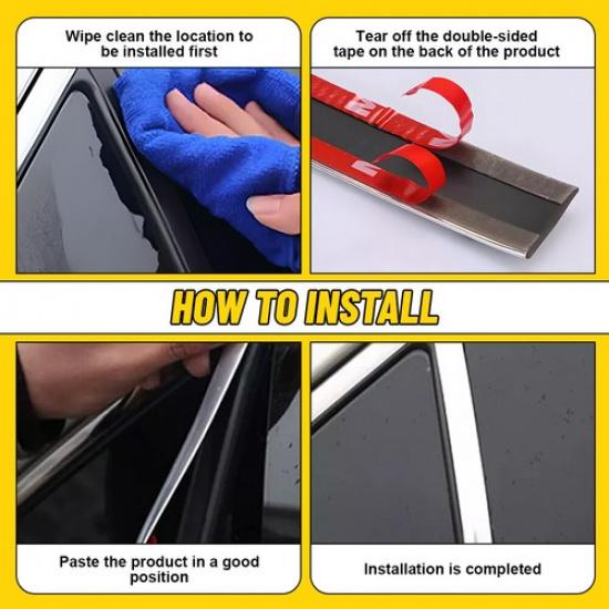 Car Side Door Chrome Strip Bumper Protector Trim Tape Sticker 6mm*5m EXD