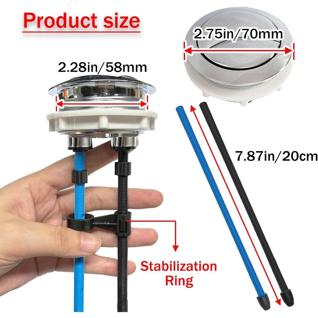 48 мм Кнопка смыва для унитаза, Кнопка для бачка унитаза Двойная кнопка смыва, Регулируемая кнопка для бачка унитаза для Glacier Bay Aquasource TOTO