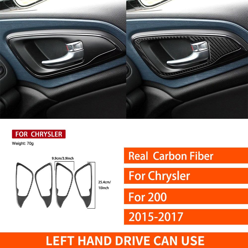 For Chrysler 200 2015-2017 Real Carbon Fiber Sticker Door switch handle Panel Trim Cover Car Accessories Interior decorative
