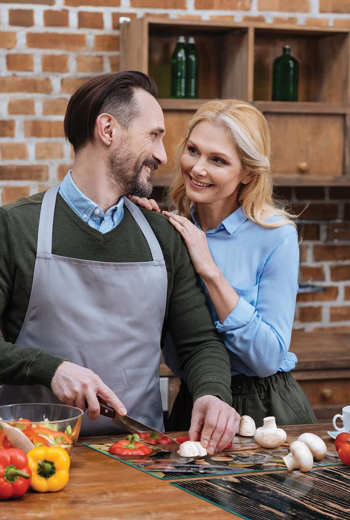 SZKLANA PŁYTA OCHRONNA NA KUCHENKĘ 90x52 JEDZENIE