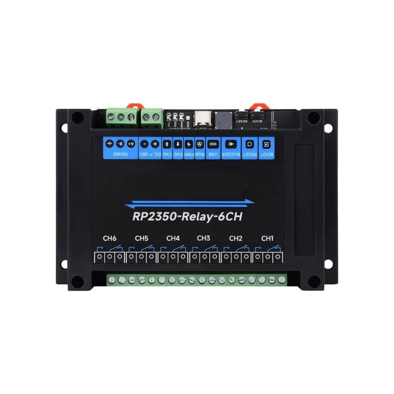 Rail Mount ABS Housing 6 Channel Relays Module Control Onboard for RS485 Interfaces Type C Port Industrial Module