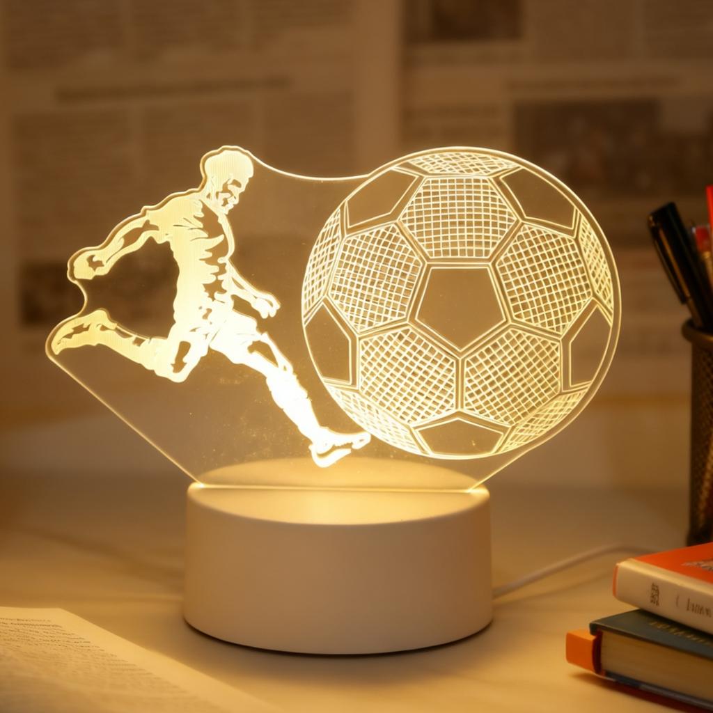 Creative 3D Football Night Light - Desktop, Bedroom Atmosphere, Room Decoration, Novelty, Sports Enthusiast Gift