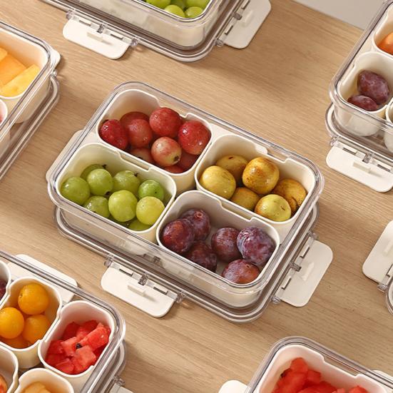 Контейнер для хранения продуктов с крышкой и ручкой Прозрачный органайзер для закусок Влагостойкий кухонный контейнер для орехов, конфет, печенья, сухофруктов