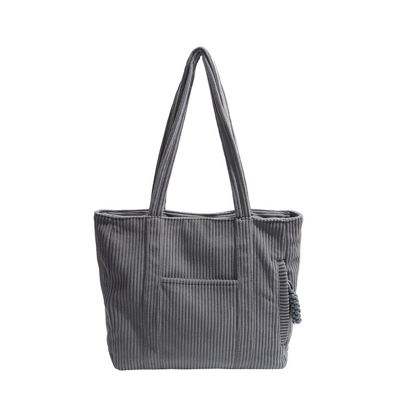 Вельветовая сумка-тоут большой вместимости женская для поездок на работу тканевая сумка студенческая для занятий на плечо простая сумка-мессенджер