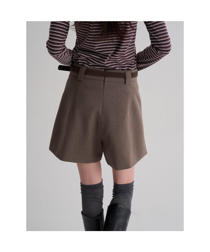 8SECONDS Suede Belted Skirt Beige