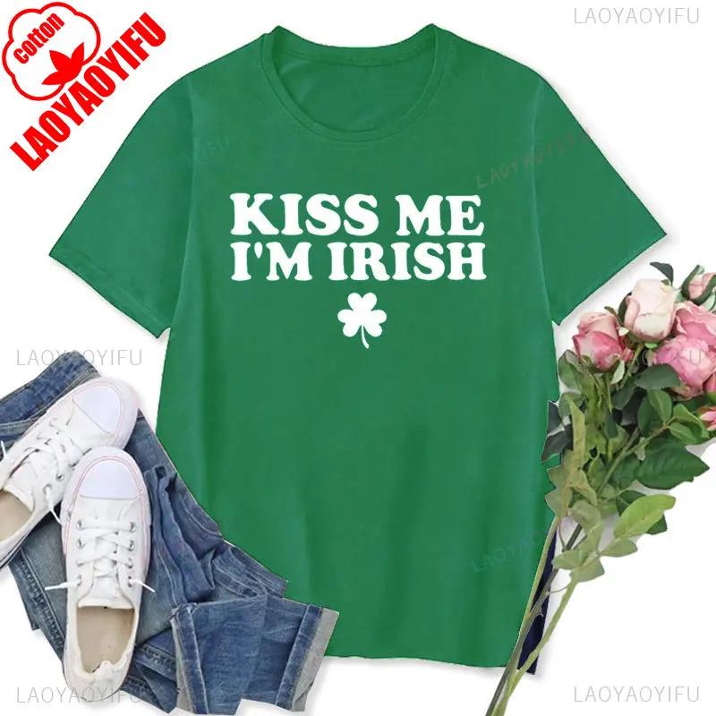 Womens Tshirt St Patricks Day Graphic Tops Funny Short Sleeve Shamrock Shirts Cute St Pattys Printed Tee Unisex Cotton Camisetas