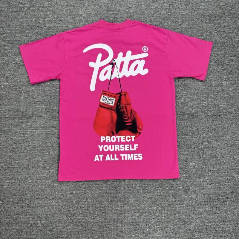 American Streetwear PATTA Letter Print T-Shirt Loose Fit Short Sleeve Young Adults