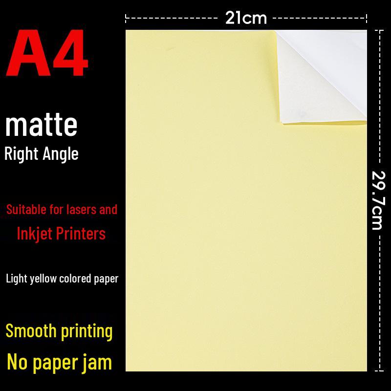 A4 Glossy/Matte Color Self-Adhesive Stickers for Inkjet & Laser Printing