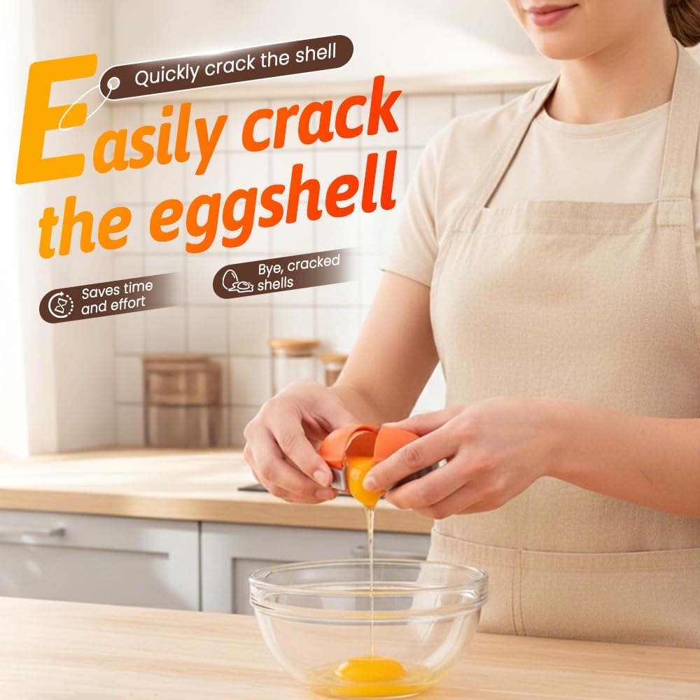 Stainless Steel Egg Shell Cutter, 2026 Handheld Opener for Raw & Hard Boiled Eggs, Easy Cracking & Peeling Kitchen Tool