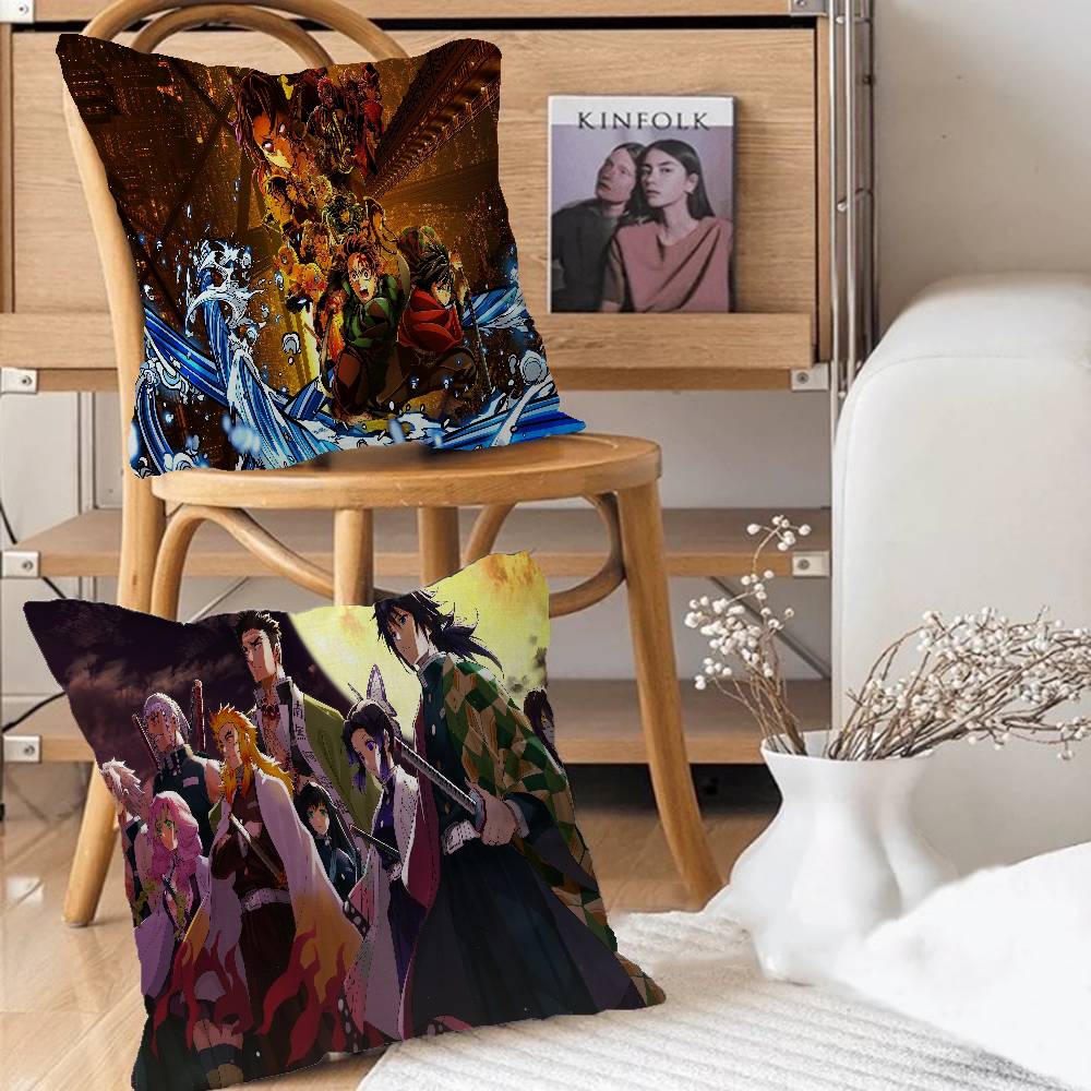 Anime Demon Slayer Pillow Anime Pillow Sofa Bed Head Pillow Cover Cushion Cover 45X45 Cm Fashion