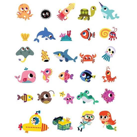 Наклейки для ванны морские животные, корейские игрушки для ванны