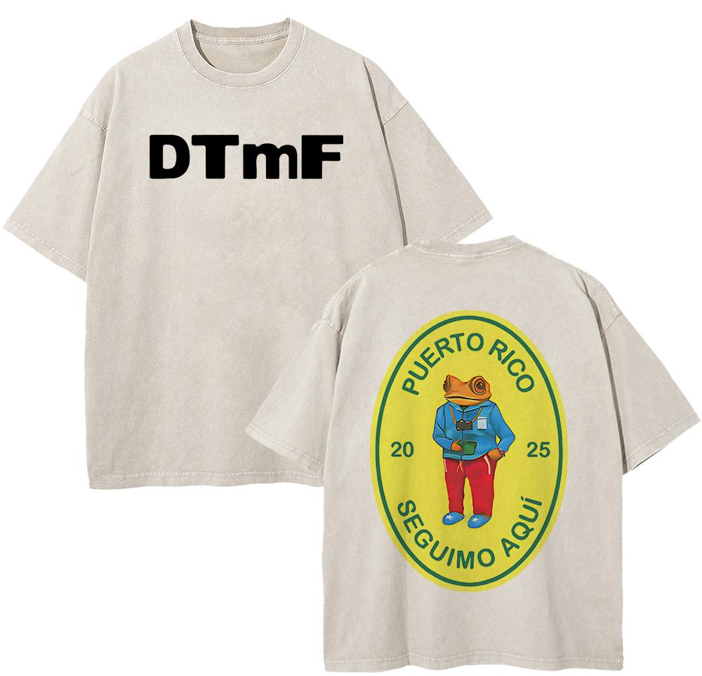 Cotton Vintage Washed Bad Bunny Deb Tirar Ms Fotos World Tour T Shirt Women DTMF Funny Frog Oversize Tees Tops