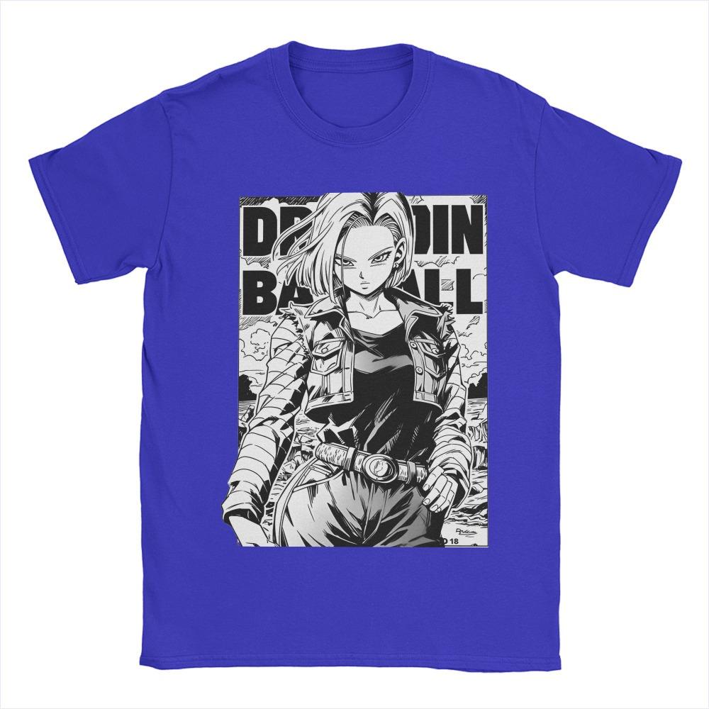 Dragon Ball Android 18 Unisex Pure Cotton Tshirt 2026 Summer New Anime Print Loose Casual Parentchild Short Sleeved Shirt
