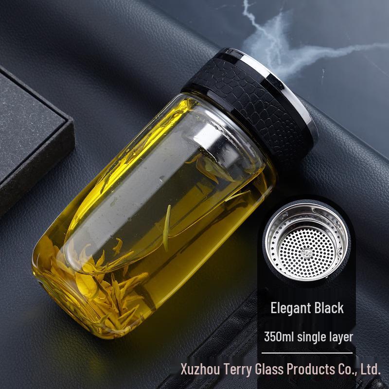 Thickened Double-Layer Goose Egg Glass Tea Infuser Set (450ml)