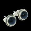 Natural Black Onyx Gemstone 925 Solid Sterling Silver Jewelry Stud Earrings m2T38