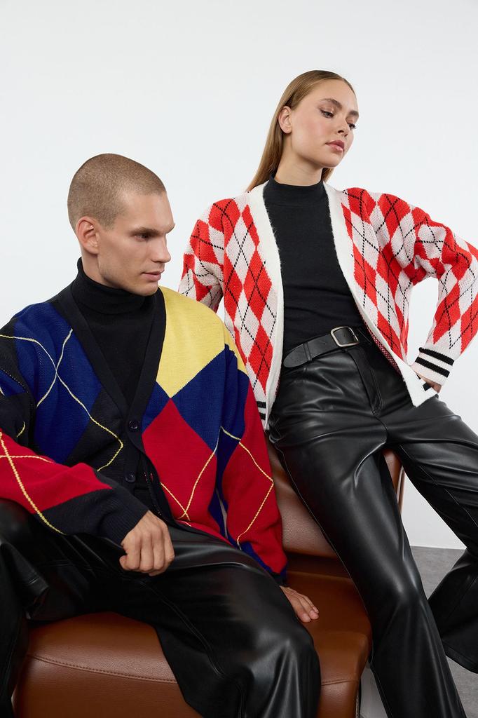 Women's Elegance Style Cardigan Mink Soft Textured Arugula Pattern Knitwear Cardigan