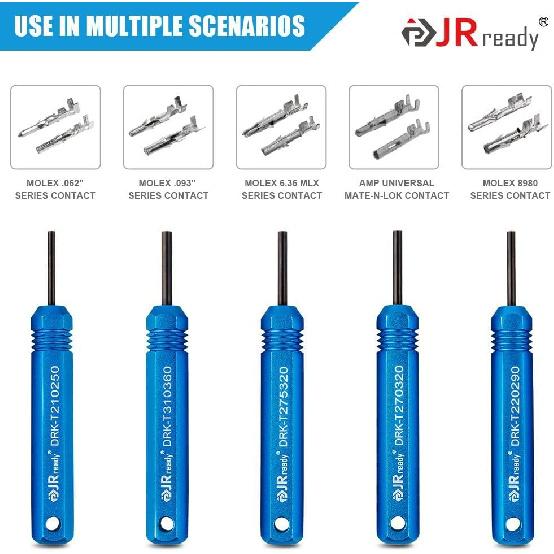 JRready ST5228 Extractor Tools,Removal Tools Kit for JST/AMP .062" /Molex .062" & .093” Pin and Socket Connectors, Male and Female Connector Tube