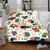 1pc Dogs Floral Lightweight Flannel Blanket, Comfortable and Warm Blanket, for Office and Camping Sofa Bed, Livingroom124