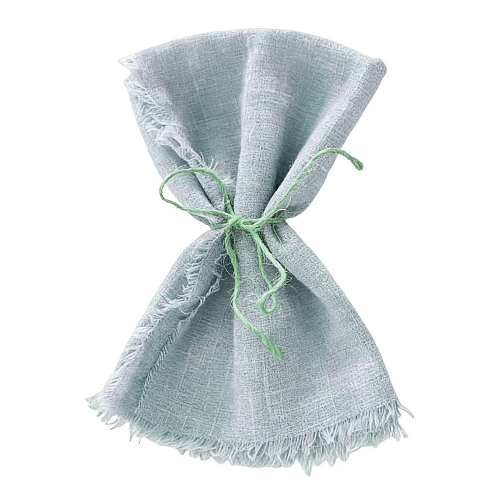 6pcs Sage Green Tassel Napkins Reusable Gauze Napkins Reusable Cloth Napkins  Home Decoration