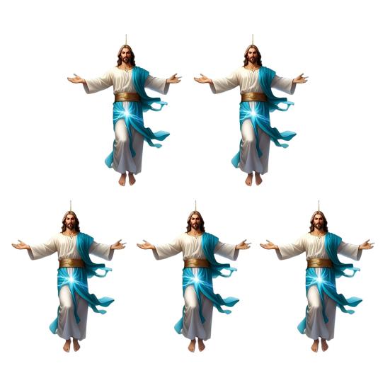 2D Акриловое украшение Иисус Христос Подвесной декор на зеркало заднего вида автомобиля Религиозный подарок для христиан Ретро Аксессуары для веры