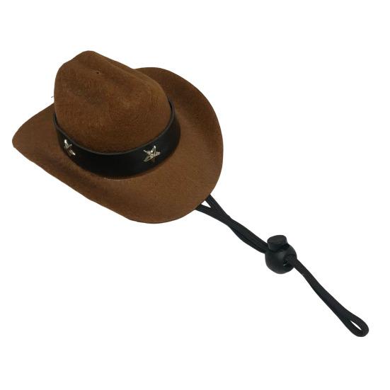 Шляпа ковбоя для питомца, регулируемый мини-костюм ковбоя с ремешком на подбородке для вечеринок на Хэллоуин, Рождество