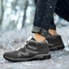 Мужские зимние ботинки, черные шерстяные теплые ботильоны на шнуровке, зимние нескользящие походные хлопковые туфли, мужская модная плюшевая обувь