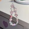 Heart Star Cellphone Strap Pink Pearl Cool Girl Phone Chain Lovely Y2k Phone Lanyard  Jewelry Gift
