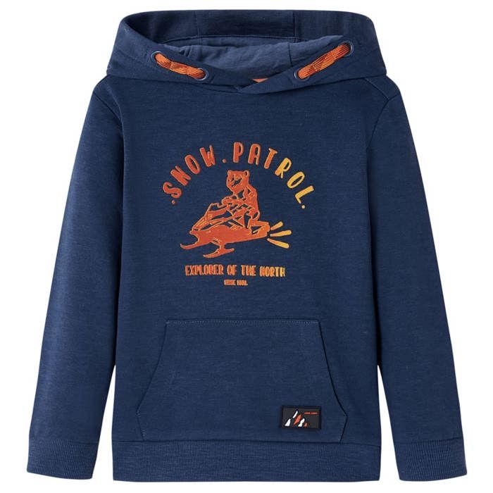 Sweatshirt à capuche pour enfants mélange bleu marine et orange 92/104/116/128/140