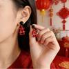 Серьги 'Guochao' Праздничная Радость Серьги с Характером Милые Мультяшные Трехмерные Серьги с Персонажами Новая Атмосфера Красные Веселые Серьги