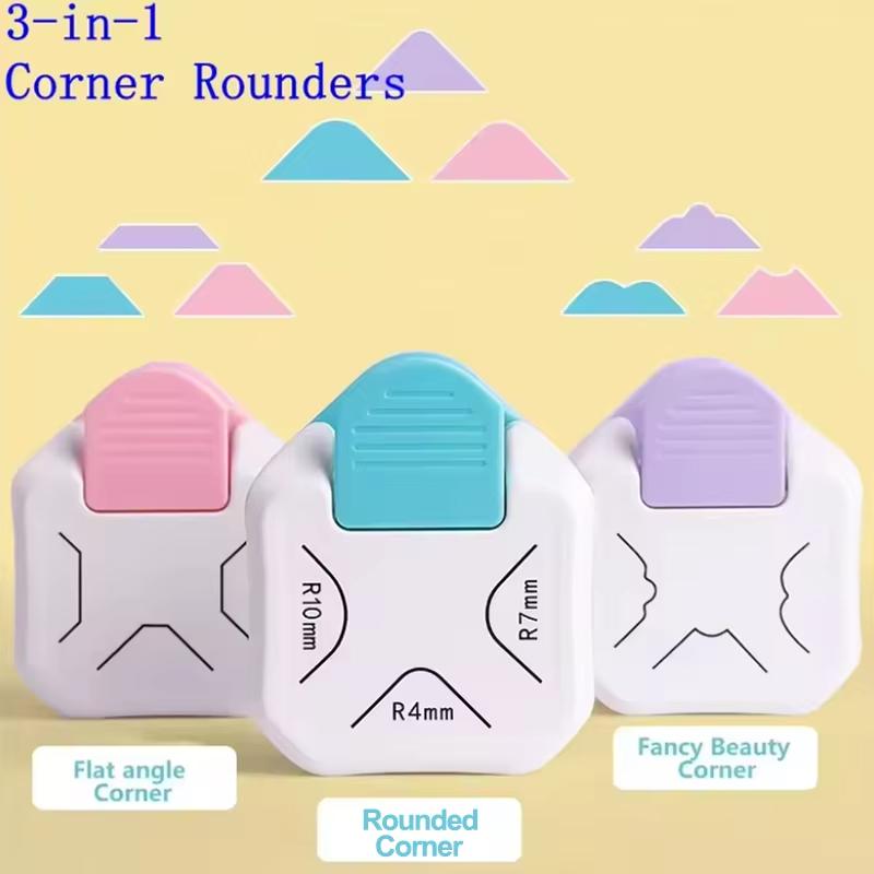 3 In1 Mini Round Corner Cutter Corner Durable Rounder Punch R4/R7/R10mm Paper Trimmer Round Corner DIY Paper Cutter Card
