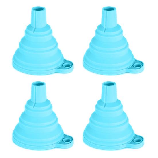 4 шт. складная силиконовая воронка для быстрой утечки жидкости, термостойкий гибкий силиконовый инструмент для заливки