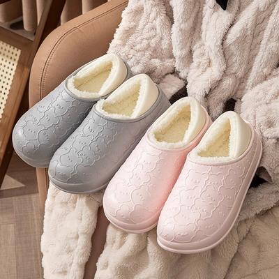 Хлопковые тапочки женские осенне-зимние теплые домашние водонепроницаемые тапочки для лица пара бархатные хлопковые туфли супермаркет